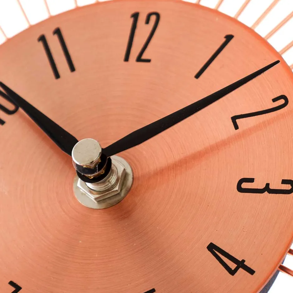 Wohnen Designer Wanduhr in Kupfer mit Acrylglas Steinen - Rodrico
