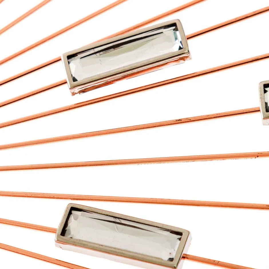 Wohnen Designer Wanduhr in Kupfer mit Acrylglas Steinen - Rodrico