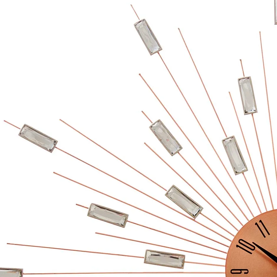 Wohnen Designer Wanduhr in Kupfer mit Acrylglas Steinen - Rodrico