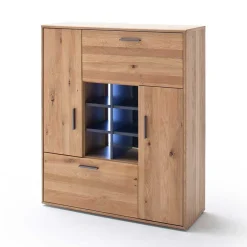 Designer Wohnwand aus Eiche - Assela (vierteilig)^Wohnen Outlet