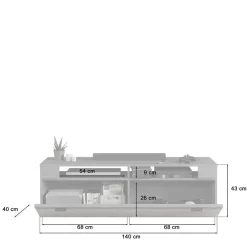 Designer Wohnwand Möbel 320 cm breit - Scarlett (dreiteilig)^Wohnen