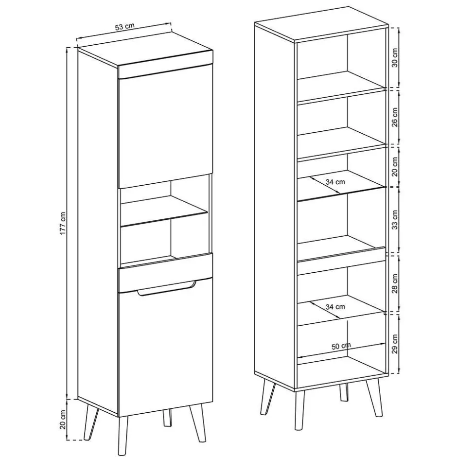 Designer Wohnwand Scandi Chic - Olcian (vierteilig)^Wohnen Sale