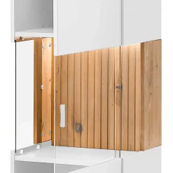 Wohnen Designer Wohnzimmervitrine in Weiß und Eiche Bianco - Miloris