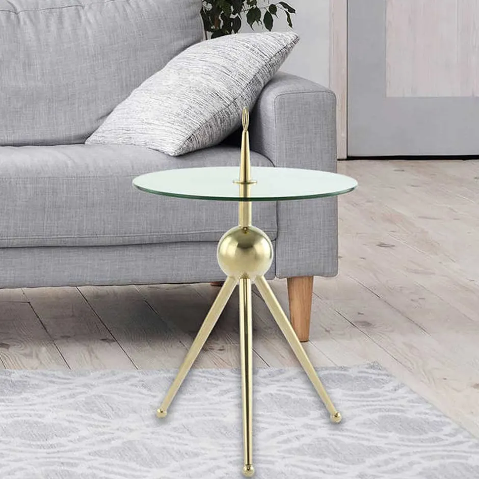 Wohnen Designer-Beistelltisch mit Glasplatte - Tellimo