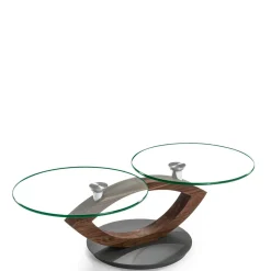 Wohnen Designertisch fürs Wohnzimmer mit runden Glasplatten - Emre