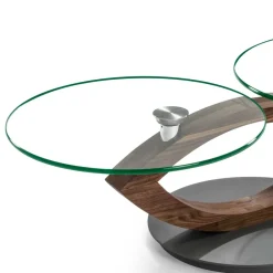 Wohnen Designertisch fürs Wohnzimmer mit runden Glasplatten - Emre