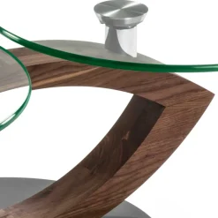 Wohnen Designertisch fürs Wohnzimmer mit runden Glasplatten - Emre