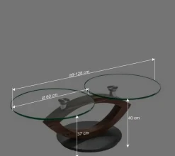 Wohnen Designertisch fürs Wohnzimmer mit runden Glasplatten - Emre
