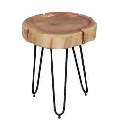 Wohnen Designertisch Lariona mit Baumscheibe und Metall-Gestell