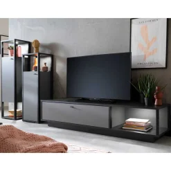 Wohnen Designer-Wohnwand Möbel in Grau - Ridona (dreiteilig)