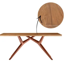 Wohnen Design-Esstisch aus Altholz Teak - Canarie