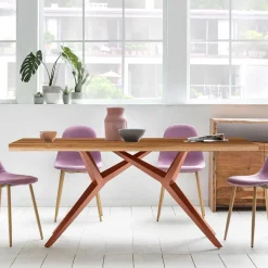 Wohnen Design-Esstisch aus Altholz Teak - Canarie