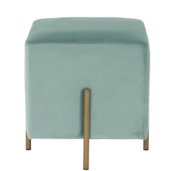 Wohnen Designhocker in Graugrün Samt - Strong