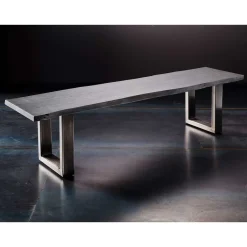 Design-Küchenbank mit Baumkanten Akazie Grau - Salmasion^Wohnen Online