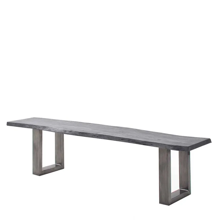 Design-Küchenbank mit Baumkanten Akazie Grau - Salmasion^Wohnen Online