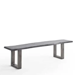 Design-Küchenbank mit Baumkanten Akazie Grau - Salmasion^Wohnen Online