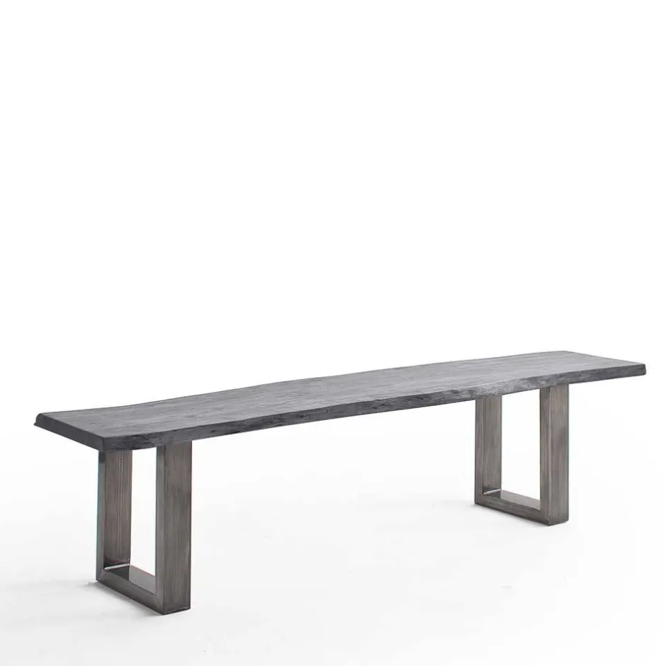 Design-Küchenbank mit Baumkanten Akazie Grau - Salmasion^Wohnen Online