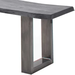 Design-Küchenbank mit Baumkanten Akazie Grau - Salmasion^Wohnen Online