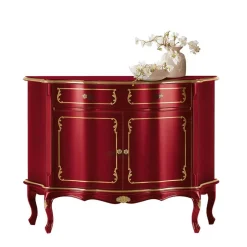 Wohnen Design-Kommode in Rot und Gold - Julya