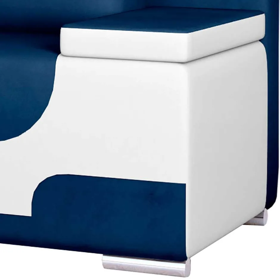 Wohnen Design-Schlafcouch in Dunkelblau und Weiß - Sella