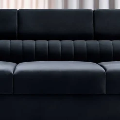 Wohnen Design-Schlafsofa in Blauschwarz Samt - Harvests