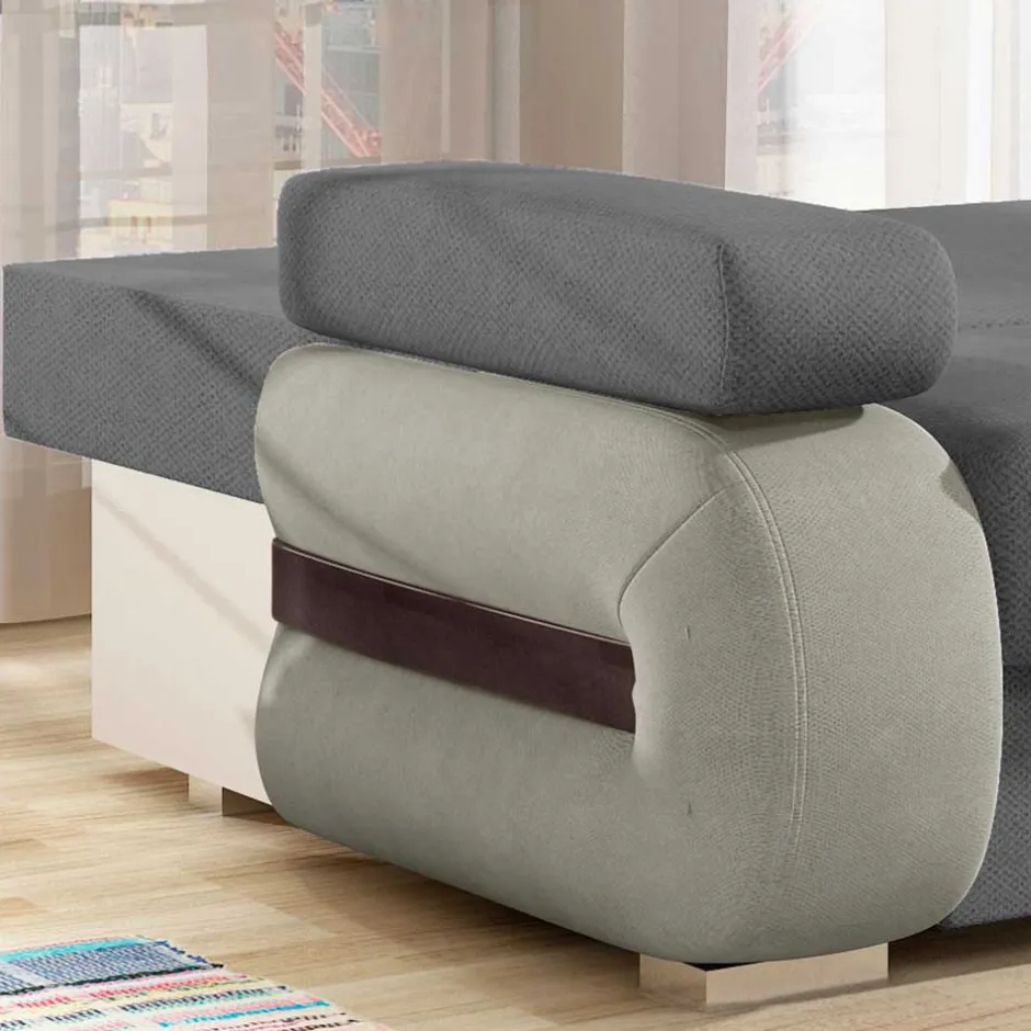Wohnen Design-Schlafsofa in Grau und Hellgrau - Blascina
