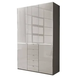 Wohnen Design-Schlafzimmerschrank in Hellgrau Glas - Korcula