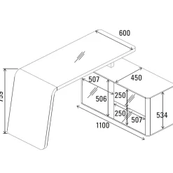 Designschreibtisch Owiconta in Weiß^Wohnen Clearance