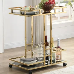 Design-Servierwagen in Schwarz Glas - Ranieros^Wohnen Online