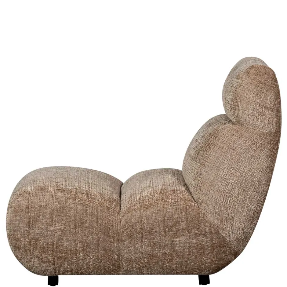 Wohnen Designsessel in Hellbraun Chenille - Glacita