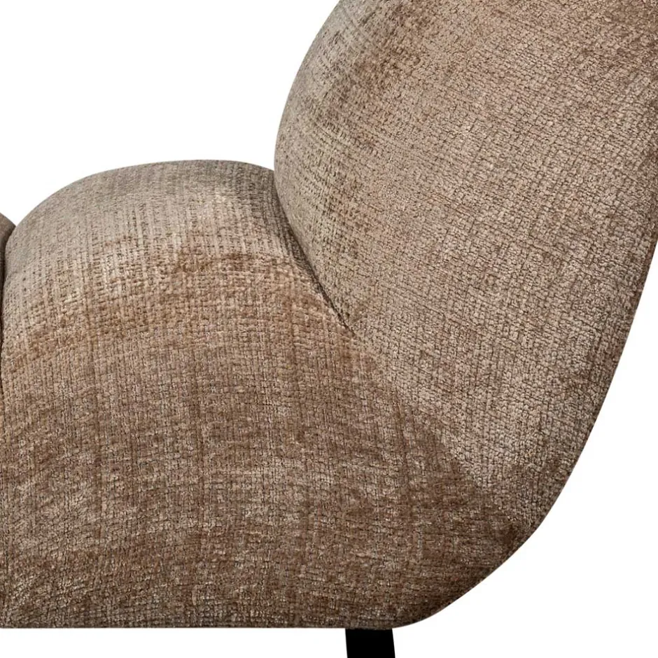 Wohnen Designsessel in Hellbraun Chenille - Glacita