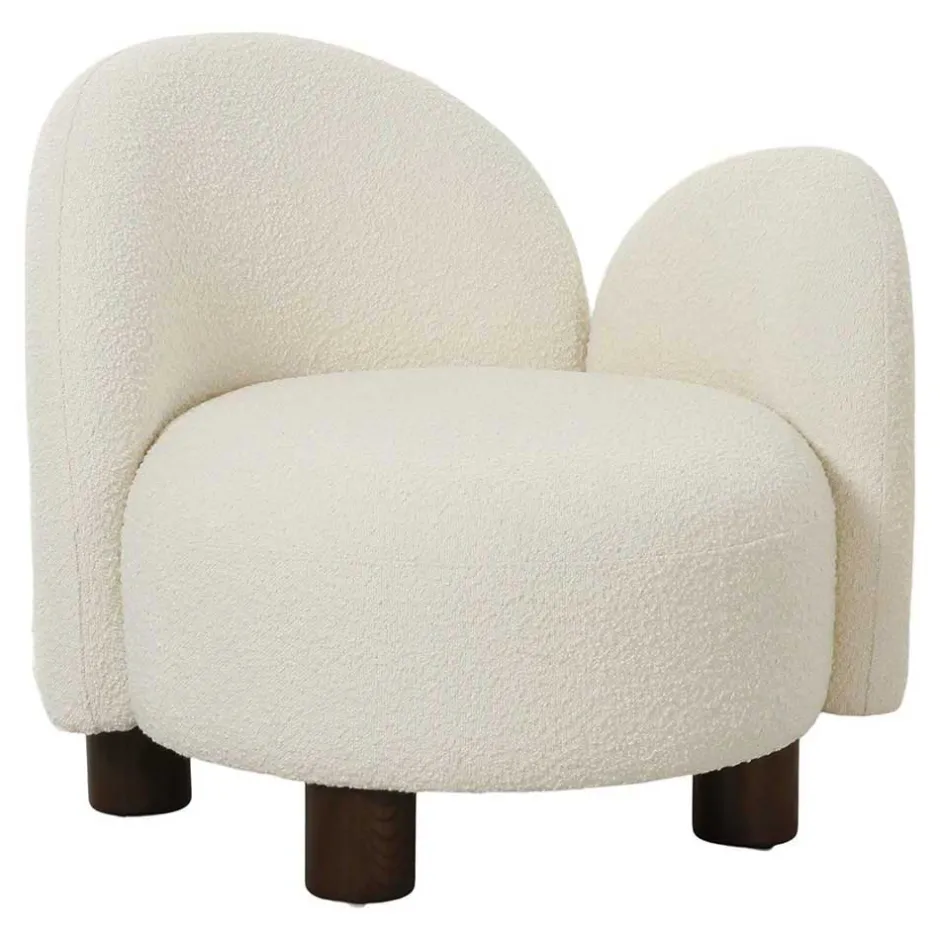 Designsessel mit einer Armlehne in Weiß Boucle - Cisterna^Wohnen Online