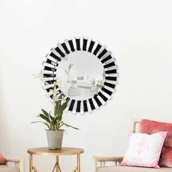 Designspiegel in Silber und Schwarz - Yarah^Wohnen Hot