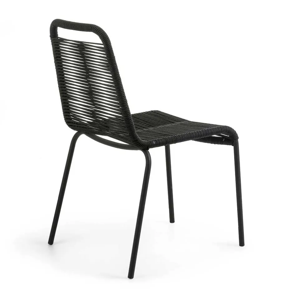 Designstuhl aus Kordel & Stahl - Loeesa (2er Set)^Wohnen Clearance