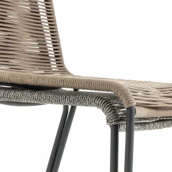 Designstuhl aus Kordel & Stahl - Loeesa (2er Set)^Wohnen Clearance