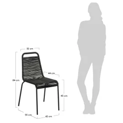 Designstuhl aus Kordel & Stahl - Loeesa (2er Set)^Wohnen Clearance