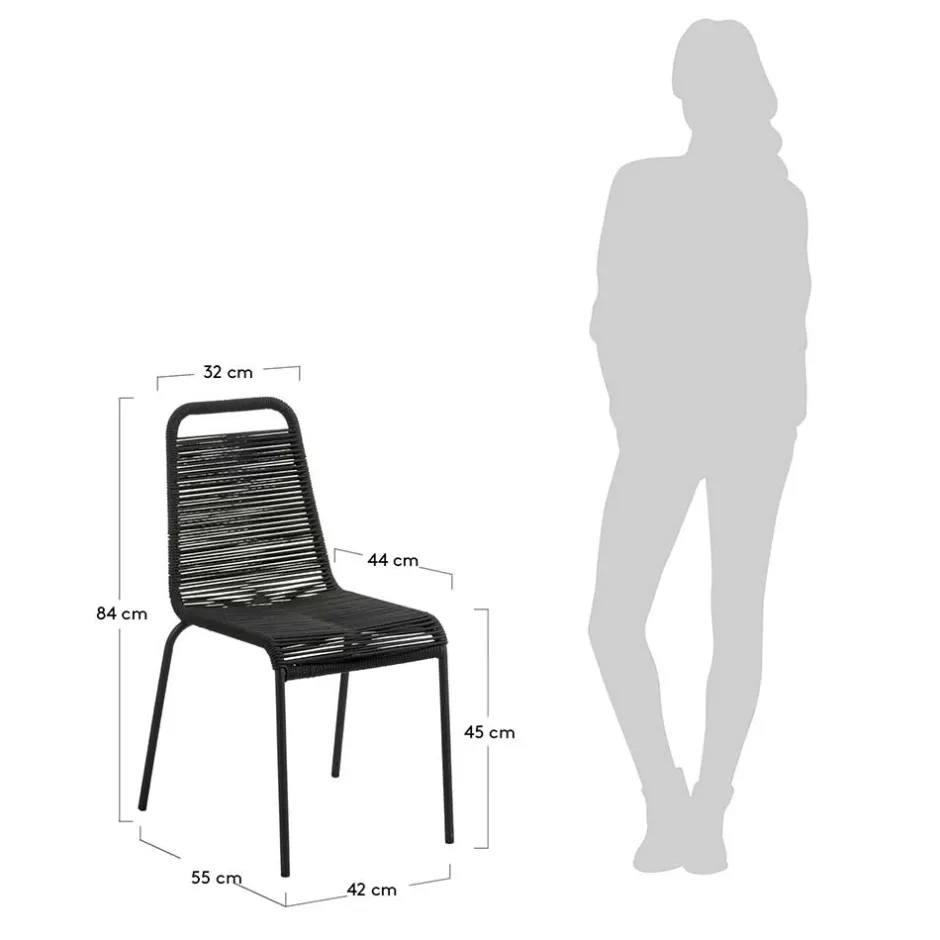 Designstuhl aus Kordel & Stahl - Loeesa (2er Set)^Wohnen Clearance