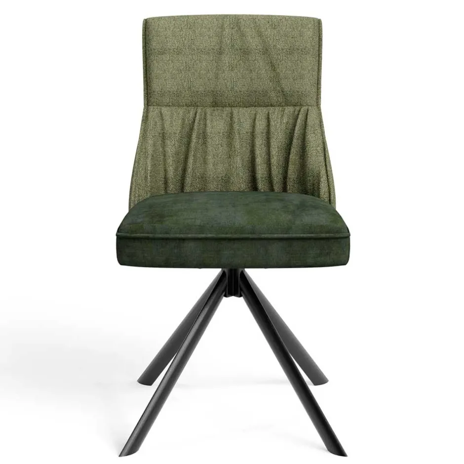 Wohnen Designstuhl in Grün Material Mix - Hollabrunn (2er Set)