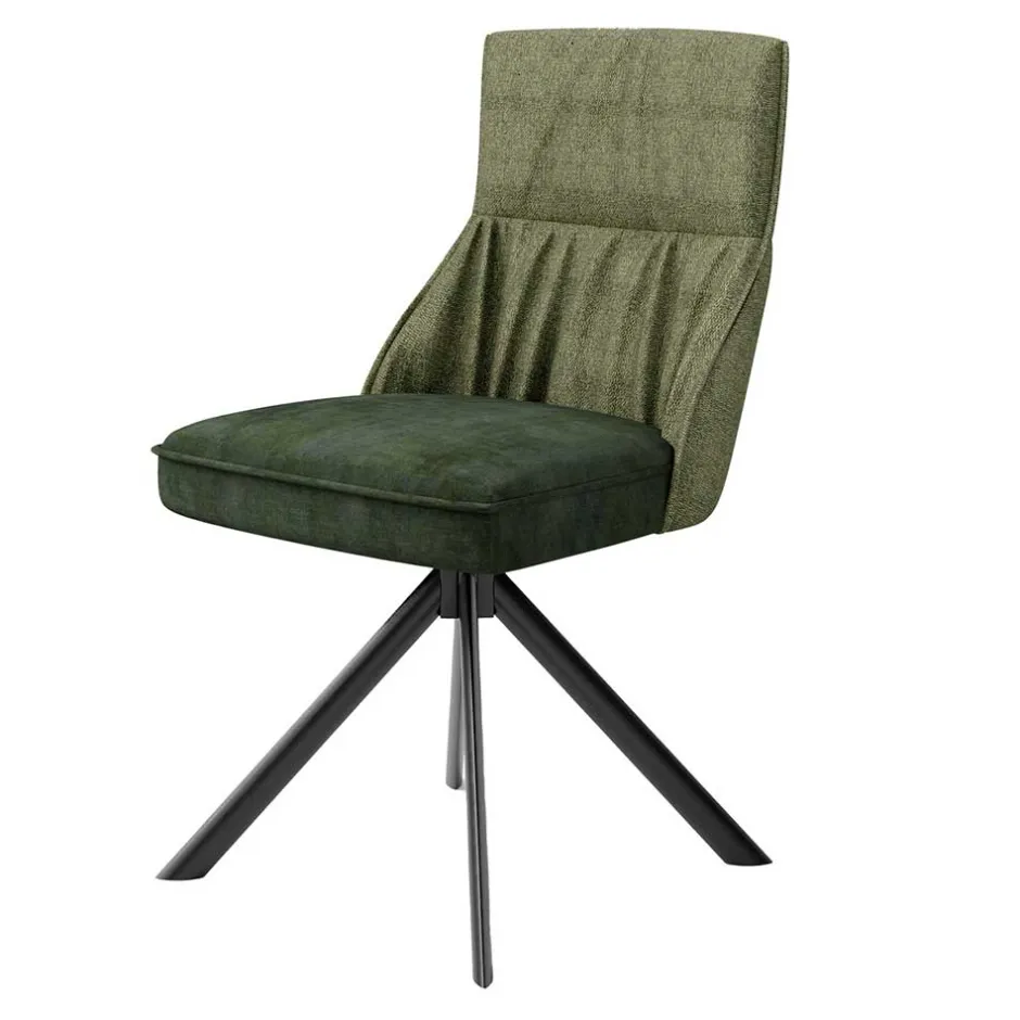 Wohnen Designstuhl in Grün Material Mix - Hollabrunn (2er Set)