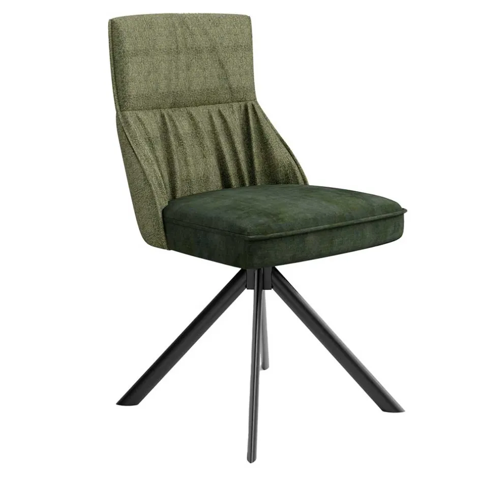 Wohnen Designstuhl in Grün Material Mix - Hollabrunn (2er Set)