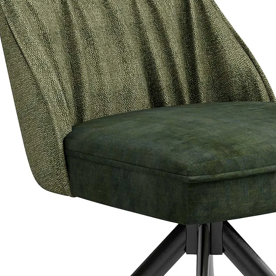 Wohnen Designstuhl in Grün Material Mix - Hollabrunn (2er Set)