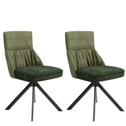 Wohnen Designstuhl in Grün Material Mix - Hollabrunn (2er Set)