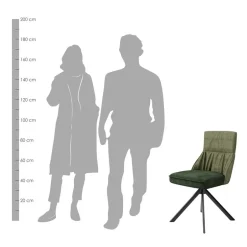 Wohnen Designstuhl in Grün Material Mix - Hollabrunn (2er Set)