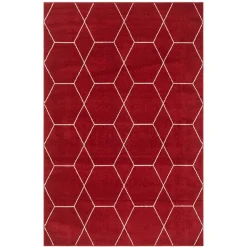 Wohnen Designteppich in Rot und Creme - Kermita