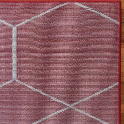 Wohnen Designteppich in Rot und Creme - Kermita