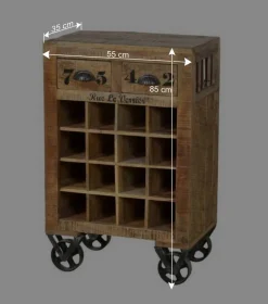 Wohnen Design-Weinregal Indri aus Mangoholz