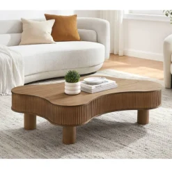 Wohnen Design-Wohnzimmertisch in Walnuss Furnier - Foliage