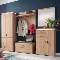 Dielen Einrichtung in Eiche Bianco - Arkadiuz (fünfteilig)^Wohnen Online