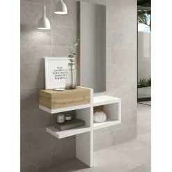 Dielen Möbel & Spiegel in Weiß & Wildeiche - Polaris (zweiteilig)^Wohnen Hot