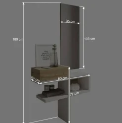 Dielen Möbel & Spiegel in Weiß & Wildeiche - Polaris (zweiteilig)^Wohnen Hot